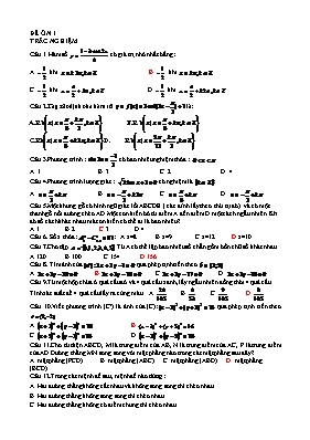 Đề ôn Toán lớp 11 (Đề 4 + 5)